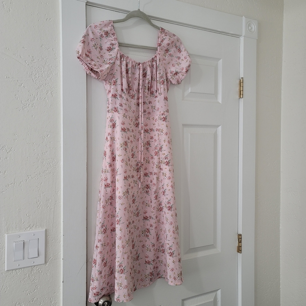 Pink Floral dress, xs